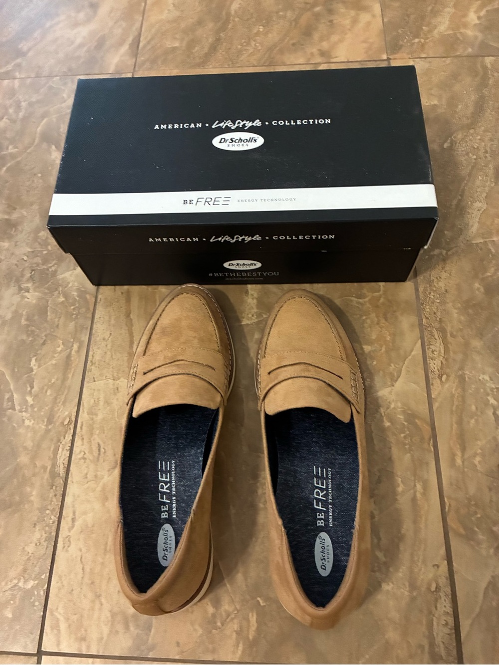 Dr. Scholl's Woman’s Tan Suede Penny Loafers